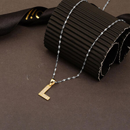 L Baş Harfi 14 Ayar Altın Kolye Ucu