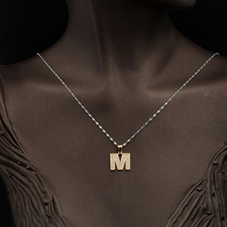 14 Ayar Altın M Harfi Kolye Ucu