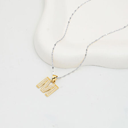 14 Ayar Altın M Harfi Kolye Ucu