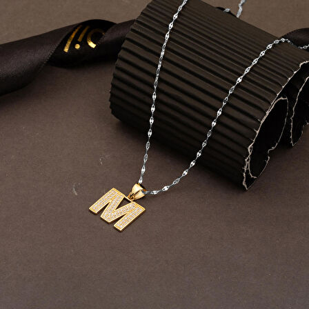 14 Ayar Altın M Harfi Kolye Ucu