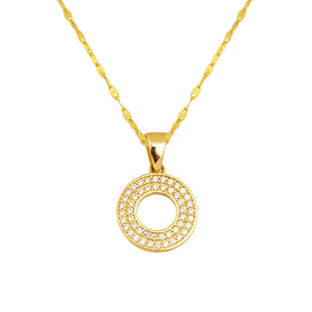 O Baş Harfi 14 Ayar Altın Kolye