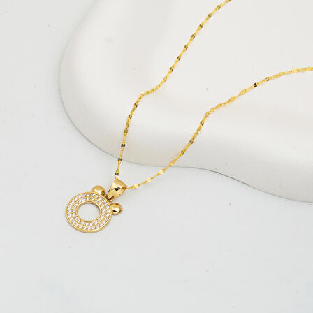 Ö Harfi Altın Kolye 14 Ayar