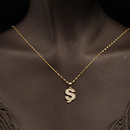 14 Ayar Altın Ş Baş Harf Kolye