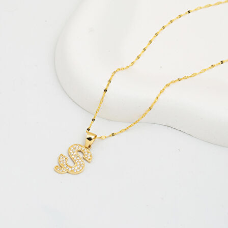 14 Ayar Altın Ş Baş Harf Kolye