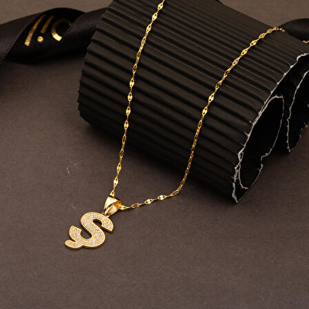 14 Ayar Altın Ş Baş Harf Kolye