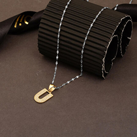 U Baş Harfi 14 Ayar Altın Kolye Ucu