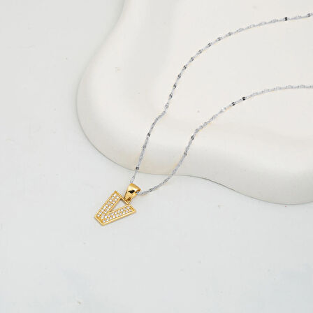 V Harfi 14 Ayar Altın Kolye Ucu