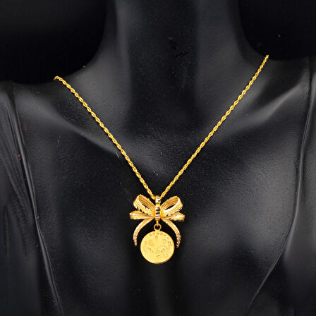 Çeyrek Reşat Altınlı 22 Ayar Kolye