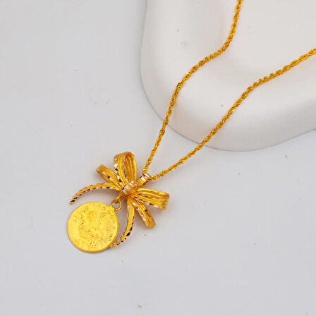 Çeyrek Reşat Altınlı 22 Ayar Kolye