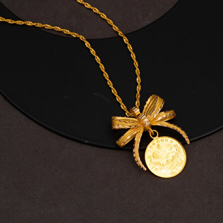 Çeyrek Reşat Altınlı 22 Ayar Kolye