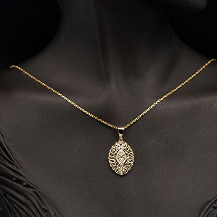 Markiz Yaşam Çiçeği 14 Ayar Altın Kolye