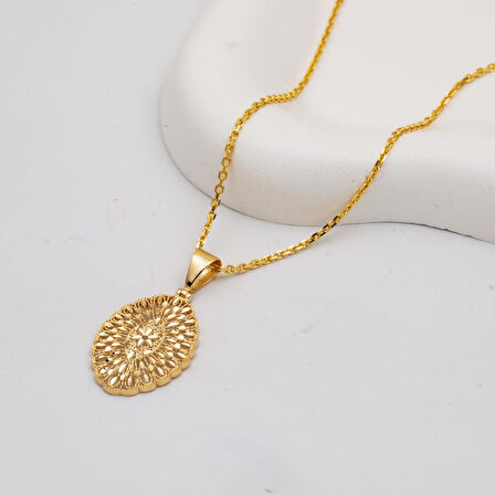 Markiz Yaşam Çiçeği 14 Ayar Altın Kolye