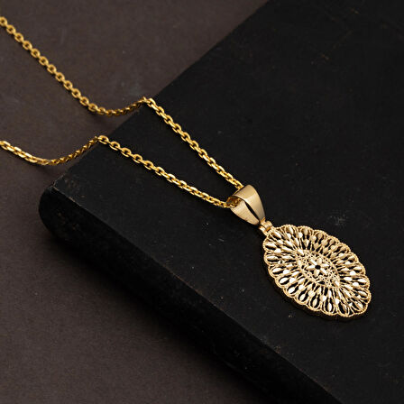 Markiz Yaşam Çiçeği 14 Ayar Altın Kolye