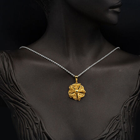 Dorikalı Telkari 14 Ayar Altın Kolye Ucu