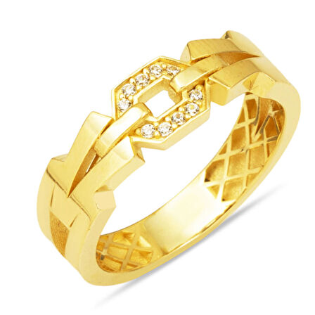 İtalyan Tasarım 14 Ayar Altın Yüzük