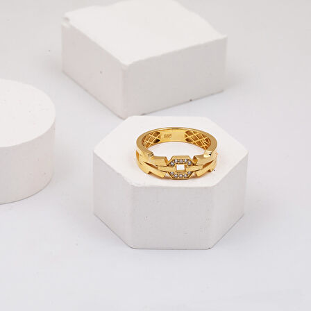 İtalyan Tasarım 14 Ayar Altın Yüzük