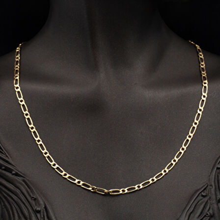 50 cm. Figaro Altın Zincir Kolye