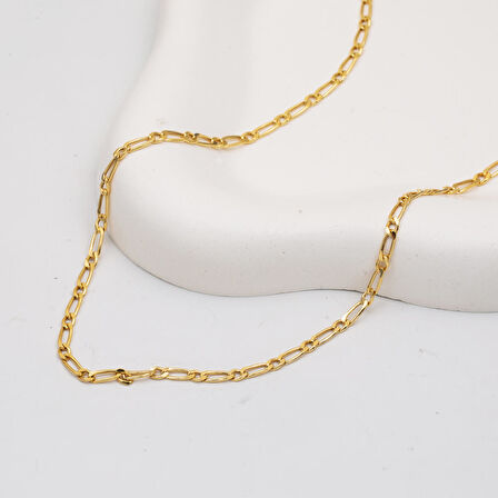 İnce 3mm Figaro Altın Zincir 50 cm.