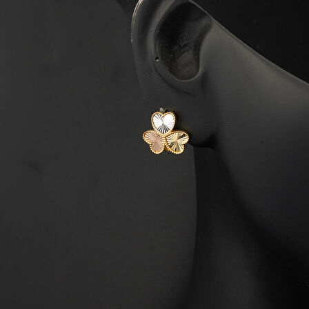 Tria Kalpli 14 Ayar Altın Küpe