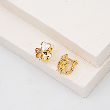 Tria Kalpli 14 Ayar Altın Küpe