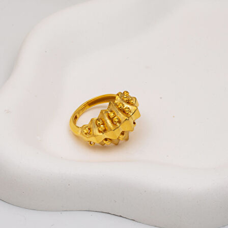 İtalyan Tasarım Dorikalı 14 Ayar Altın Yüzük