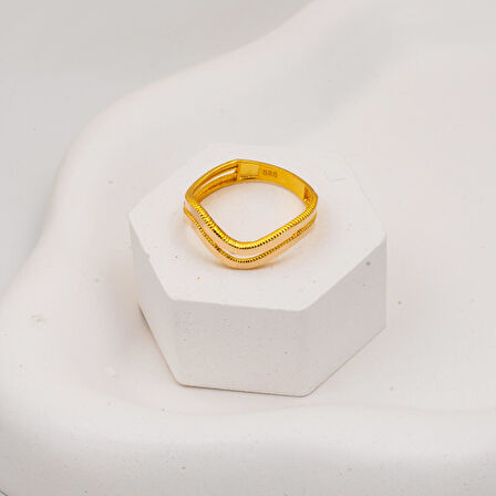 Zikzaklı Ajda Yüzük 14 Ayar Altın