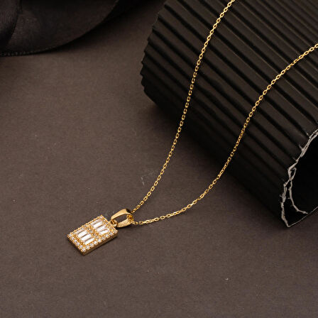 Parçalı Baget 14 Ayar Altın Kolye