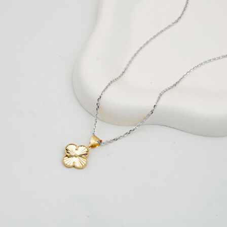 Yonca 14 Ayar Altın Kolye Ucu Orta Boy