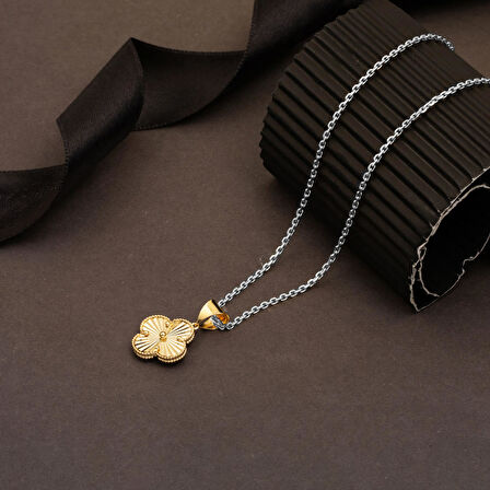 Yonca 14 Ayar Altın Kolye Ucu Orta Boy