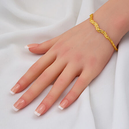 Yaşam Çiçeği Kıvrımlı Altın Düğün Seti