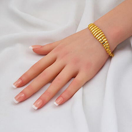 Taşsız Sarkıt Su Yolu Altın Takı Seti