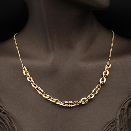 Dorika Halkalı 14 Ayar Altın Kolye