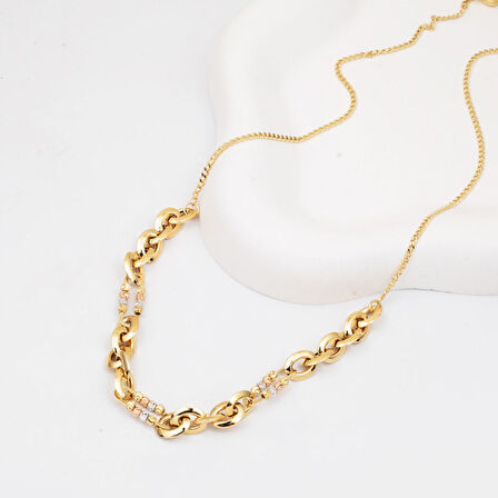 Dorika Halkalı 14 Ayar Altın Kolye