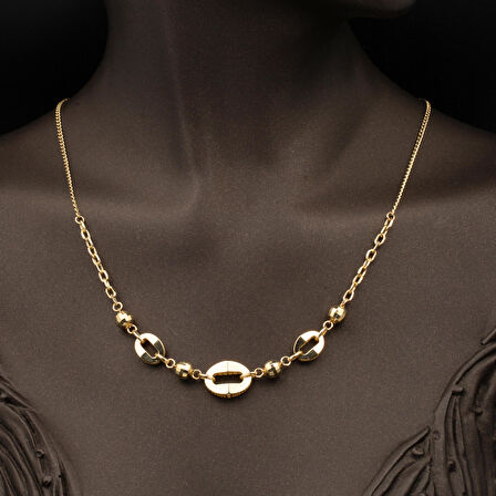 Parıltı Zinciri 14 Ayar Altın İkili Takı Seti