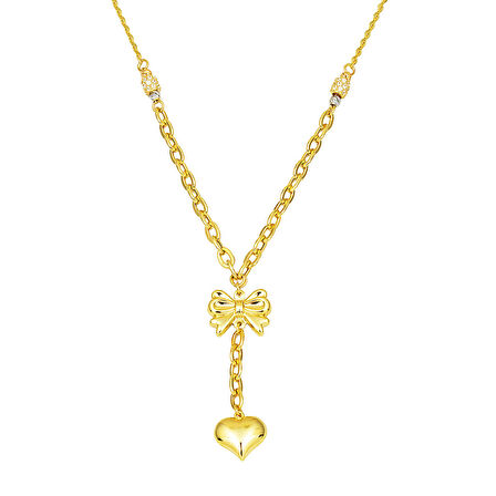 Kalp Sallantılı 14 Ayar Altın Pandora Kolye