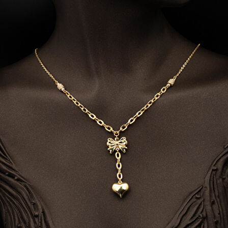 Kalp Sallantılı 14 Ayar Altın Pandora Kolye