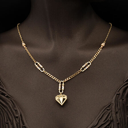 Kalp Zinciri 14 Ayar Altın Kolye