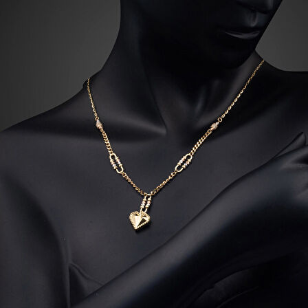 Kalp Zinciri 14 Ayar Altın Kolye