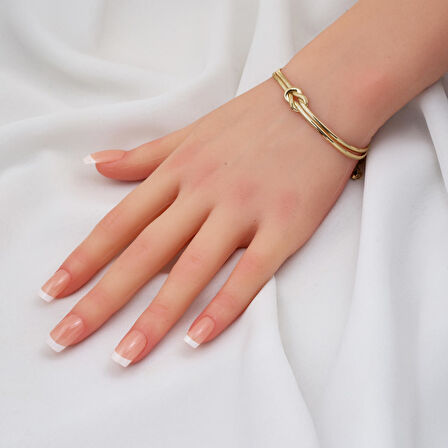 Düğümlü Balıksırtı 14 Ayar Altın Zincir Bileklik