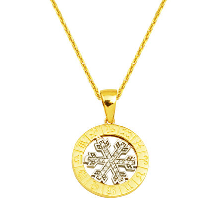 Kartaneli Burç Kolye Ucu 14 Ayar Altın