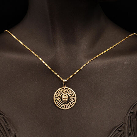 Versage 14 Ayar Altın Madalyon Kolye