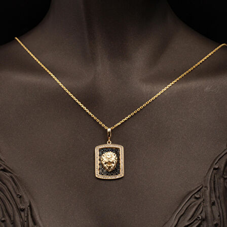 Madalyon Aslanlı 14 Ayar Altın Kolye