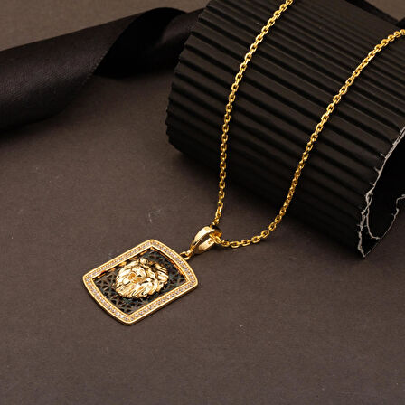 Madalyon Aslanlı 14 Ayar Altın Kolye