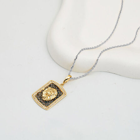 Madalyon Aslanlı 14 Ayar Altın Kolye Ucu