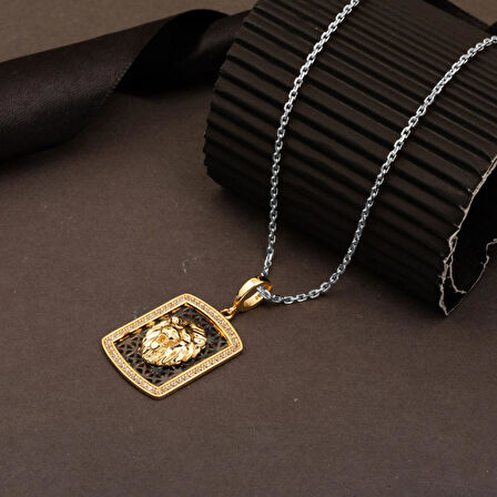 Madalyon Aslanlı 14 Ayar Altın Kolye Ucu