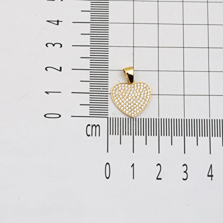 Pırıltılı Kalp 14 Ayar Altın Kolye