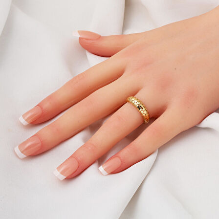 14 Ayar Altın Petek Tasarım Yüzük