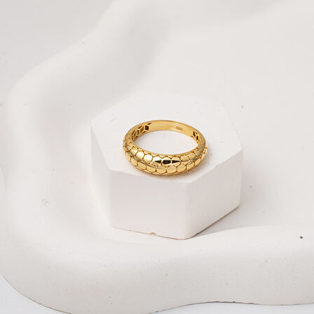 14 Ayar Altın Petek Tasarım Yüzük