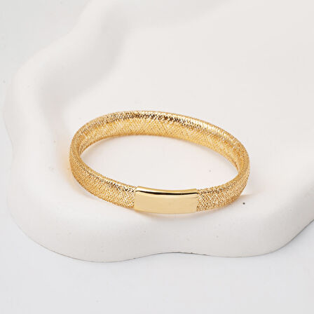 14 Ayar Altın İtalyan Taşsız Esneyen Bileklik