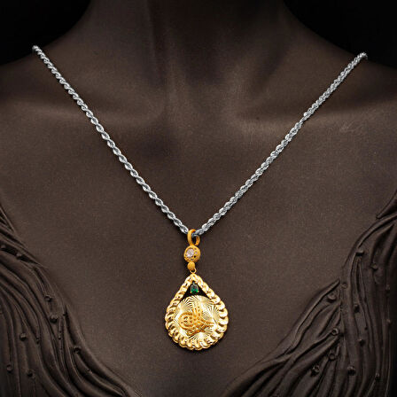 Klasik Tuğralı 14 Ayar Altın Kolye Ucu